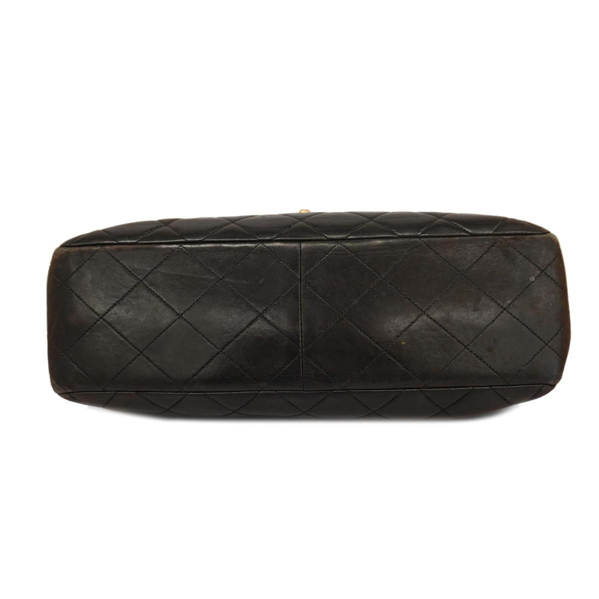 Women's Bag Matelasse Shoulder (Good) Pre-Owned Lambskin Double Chain Black W Face Chanel