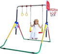 Home Folding Bar Swing, for Bar - 4-in-1 Rings, Training Hoop Gymnastics Height-Adjustable Basketball with Set Junior Gym