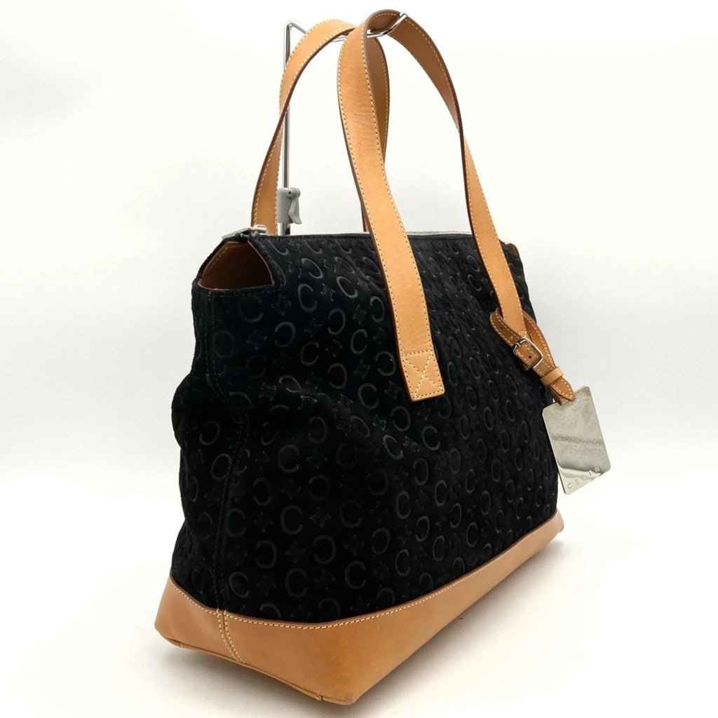 macadam tote C fashion USED ladies handbag Pre-Owned bag 1 (Good) leather suede MC00 CELINE black