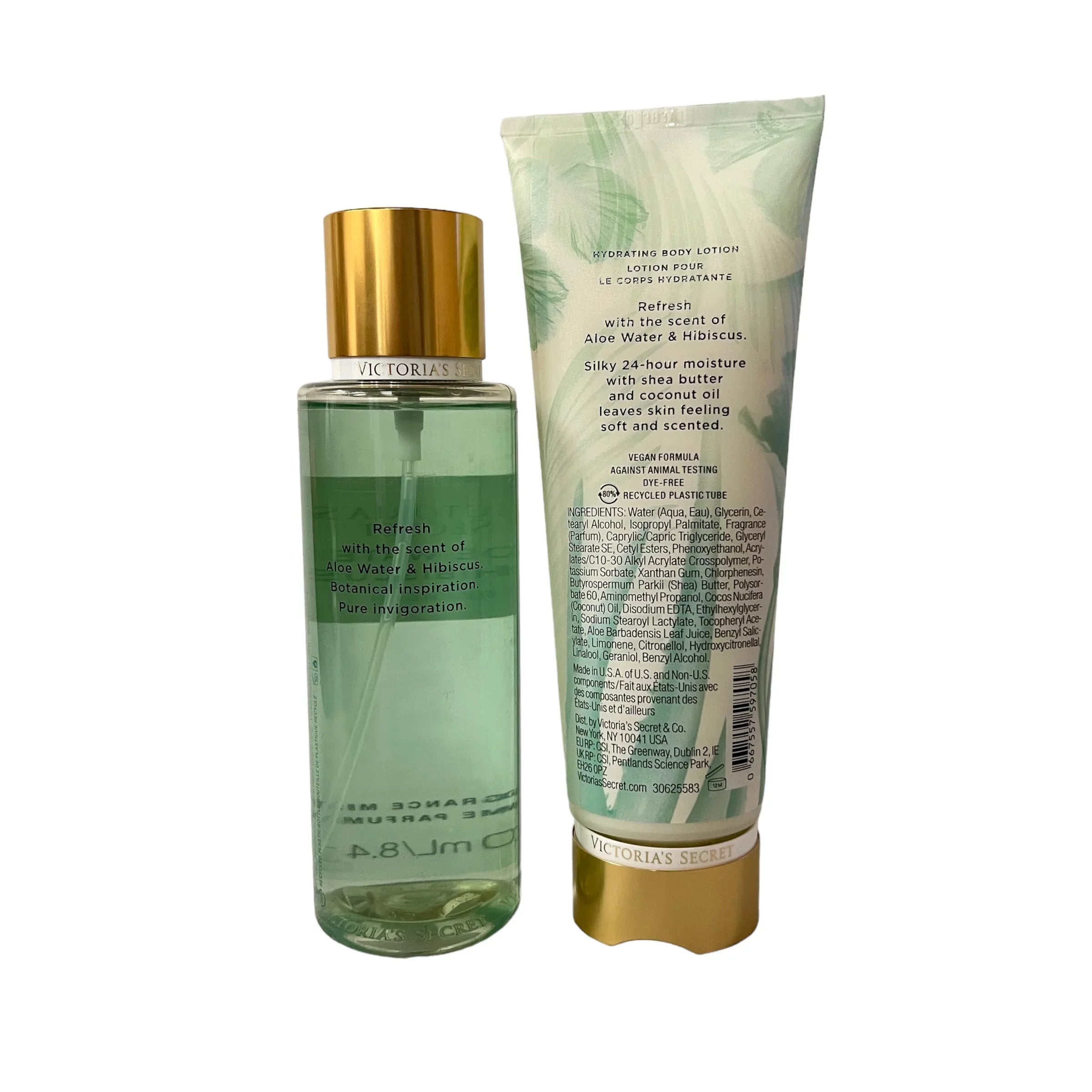 Beauty Natural Water Mist Fragrance Lotion Victoria's Body Set Secret & Aloe Hibiscus &