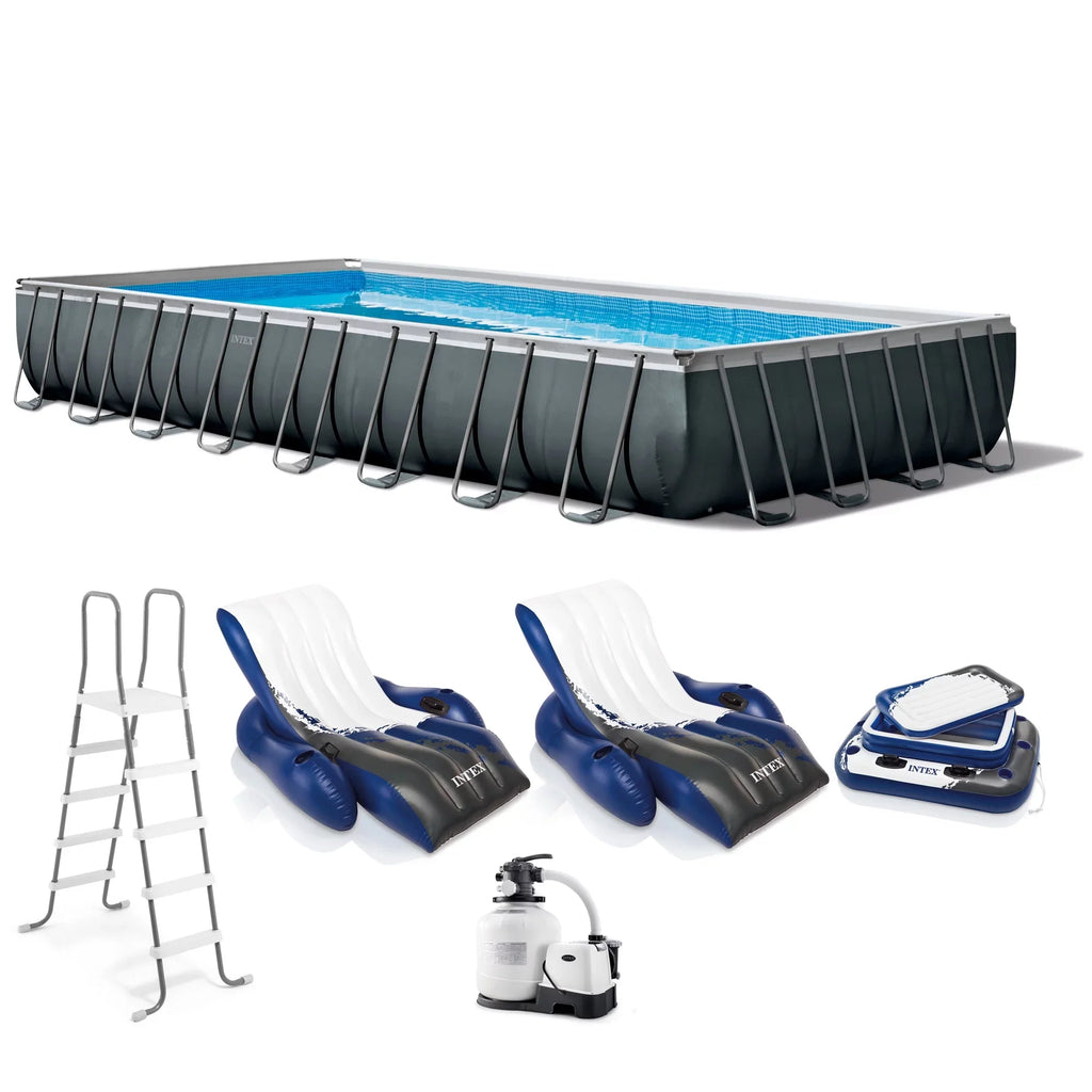 XTR Chairs Floating 16' x 52" x Intex Cooler 32' 2 Rectangular Ultra & w/ Pool