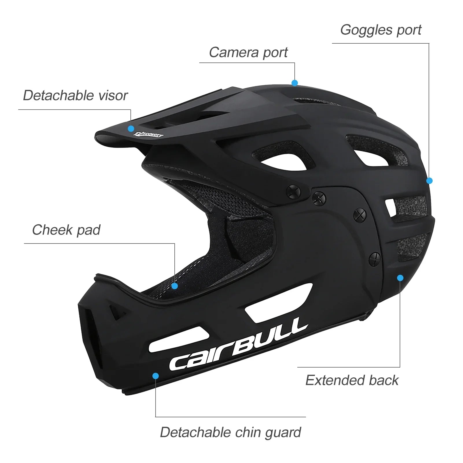 With ,Bike Helmet Helmet Chin And Helmet And Chin Mountain Cycling Visor With