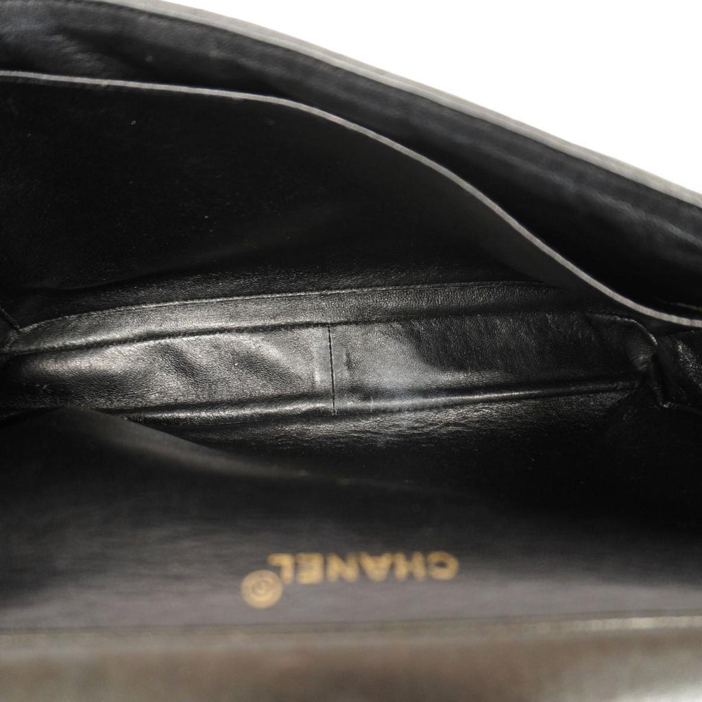 Women's Bag Matelasse Shoulder (Good) Pre-Owned Lambskin Double Chain Black W Face Chanel