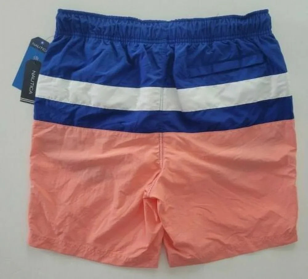 Men's Trunks T01131 Colorblocked in Nautica Pale Swim Coral-Small 8"