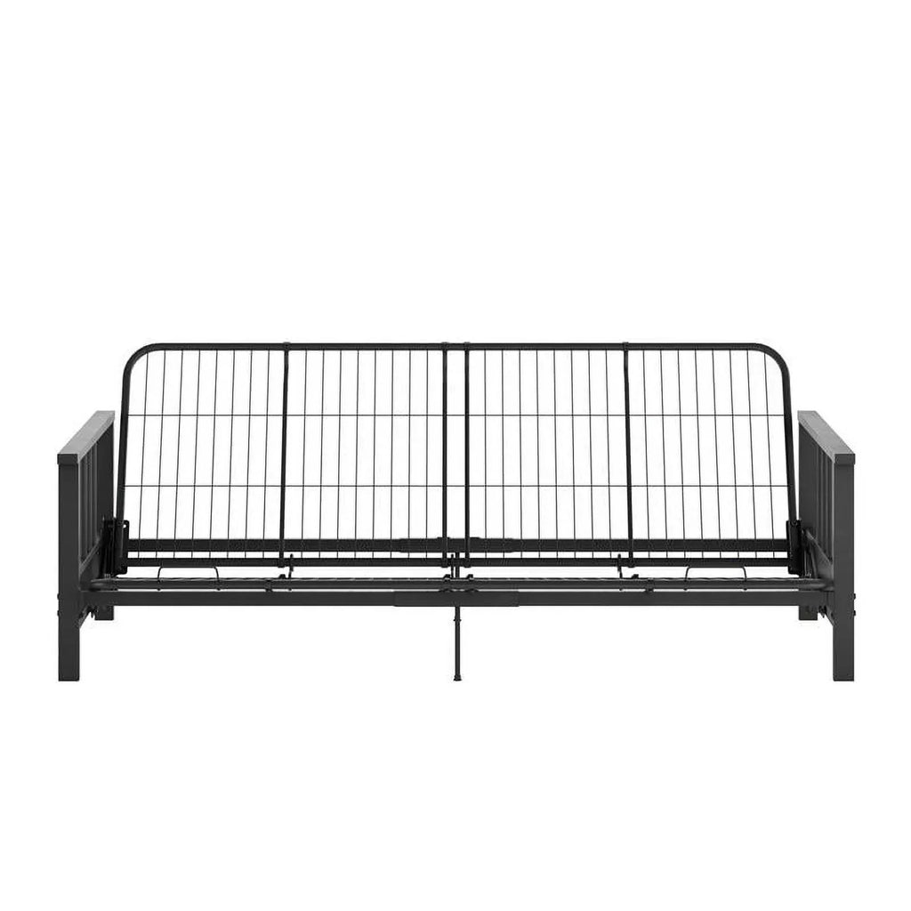 Thermobonded 6" Full Black DHP Metal Microfiber with Tallie Arm Futon Mattress