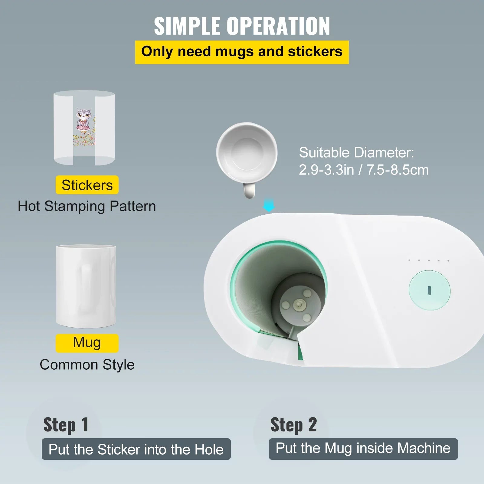 Cup Pro Machine DIY Transfer Press Presents with Coffee Friends Sublimation Printing Machine, Easy Gi 11-15oz, Press One-touch Automatic Mug Portable Press as VEVOR Presser Mug Mug Button, Heat Family