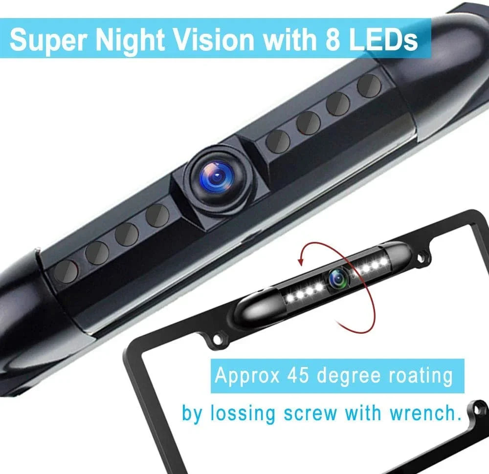 Night Waterproof Camera View 8 LED Universal Absolute CAM2100S Car Reversing Angle Camera, Rear Plate License Backup HD Chrome Viewing Vision 170¡ã License Sensitive Bright Plate High Camera