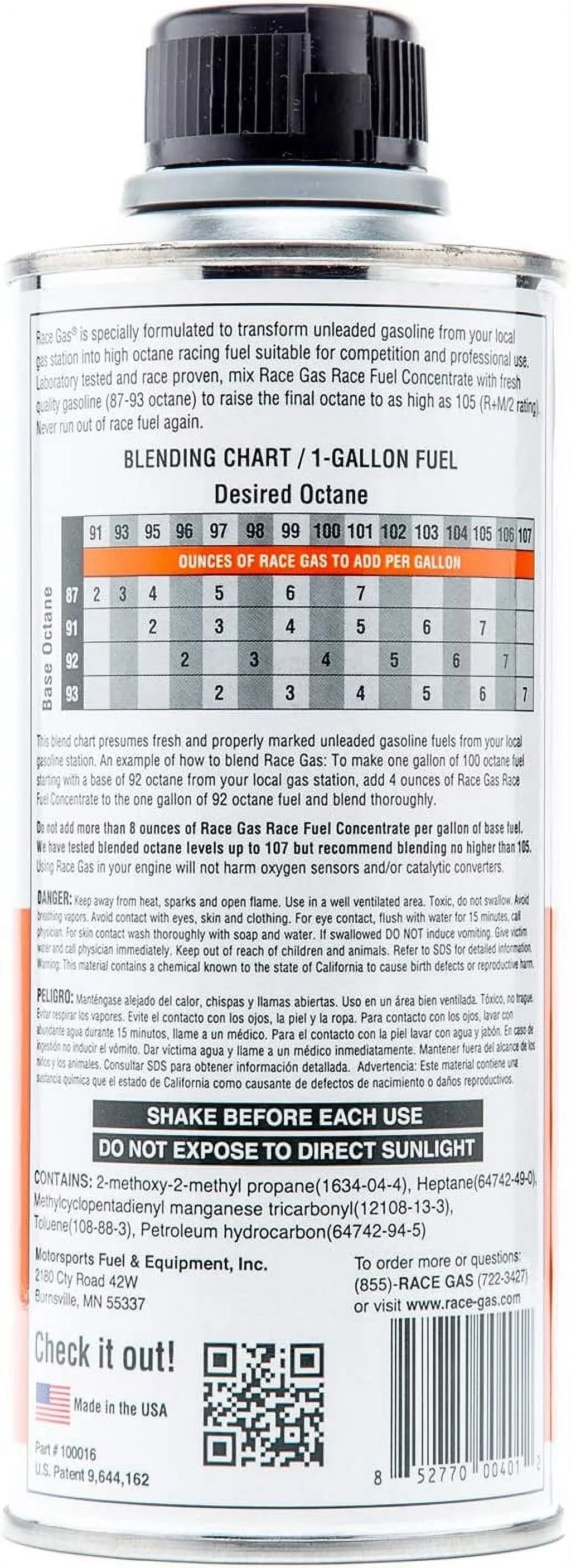 Race Gas Concentrate Fuel Increases 100032 32 Gasolin oz