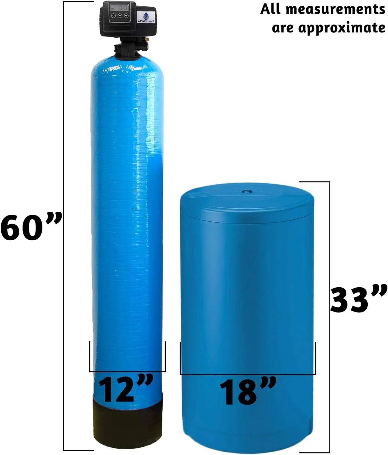 Steel Blue Fine with Connection, Mesh FNPT AFWFilters Pro 2 cubic and Softener 64k Foot Tanks Iron Home Stainless Whole Water Resin,1"