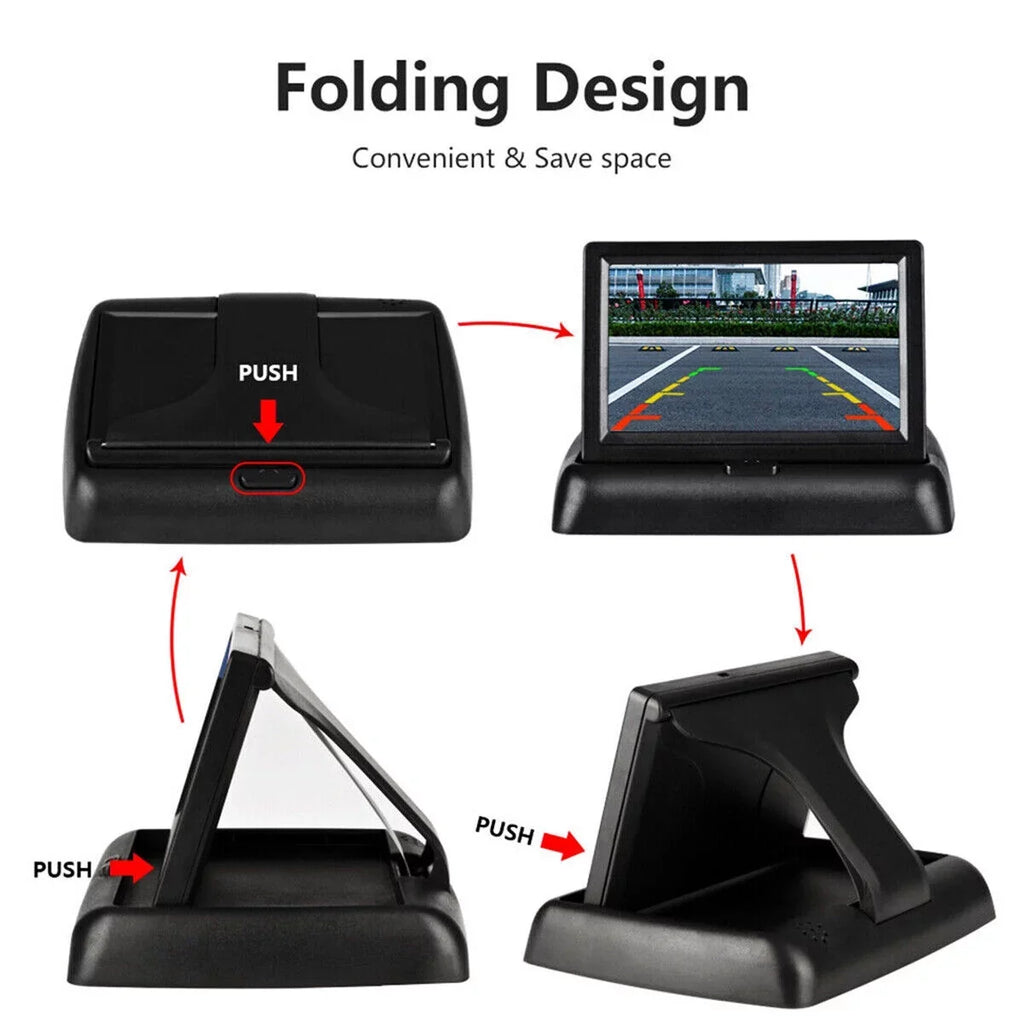 Camera Sensor Parking Vision Radar View 4.3in Rear Buzzer Camera Backup HD with Car beeps, Night Parking Reverse Monitor Backup Car System System,