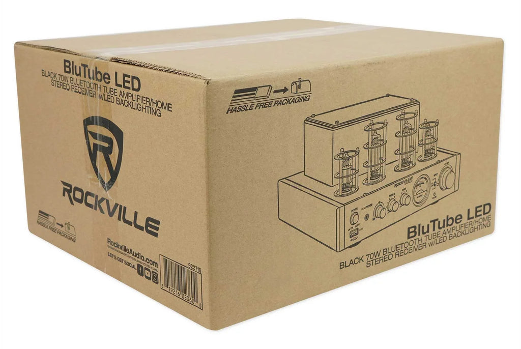 Ceiling Receiver+(8) LED Tube Theater Speakers Rockville Amp/Home 6.5" White