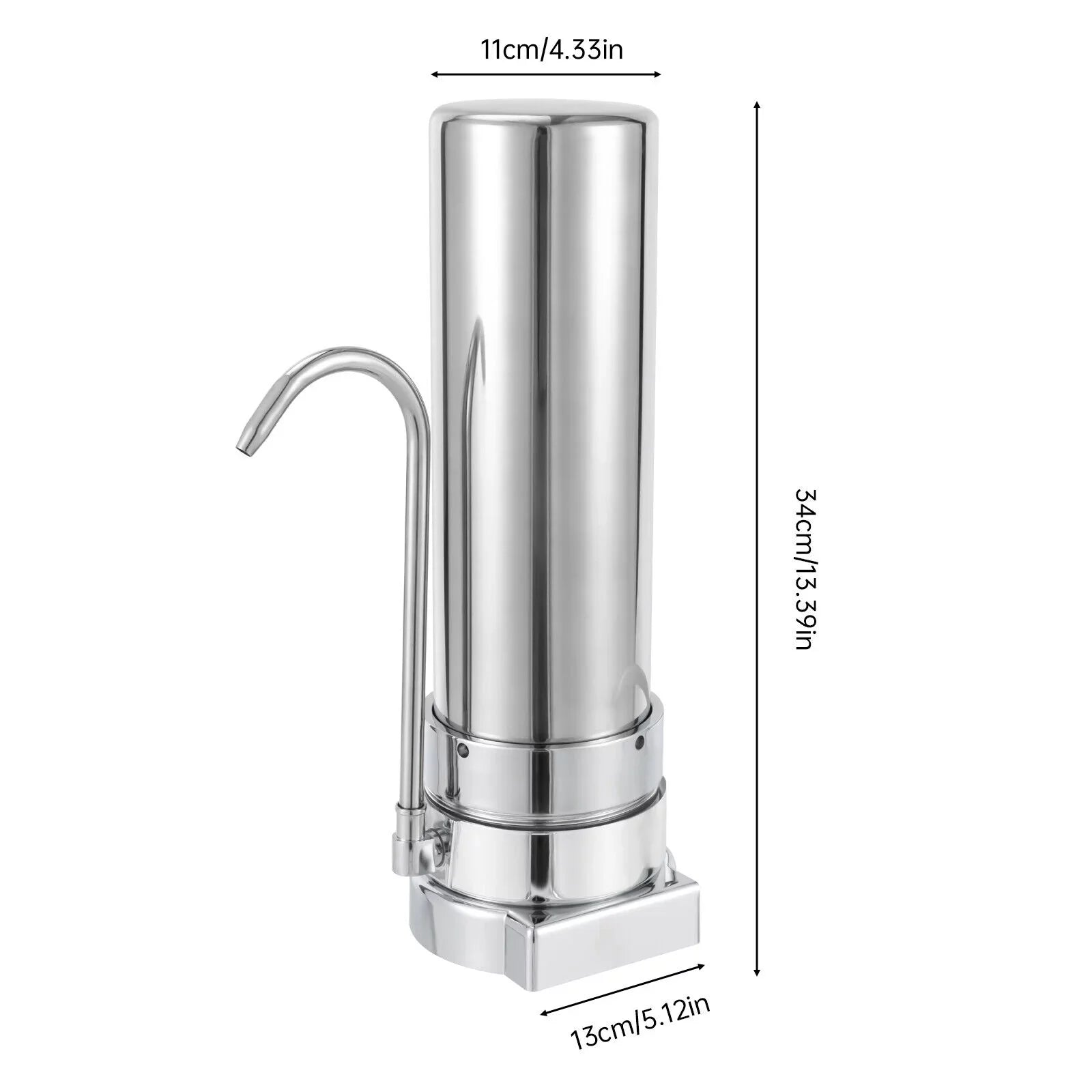 Filter Filtration Countertop Sink Water System Stainless Silver Drinking Tap Filter