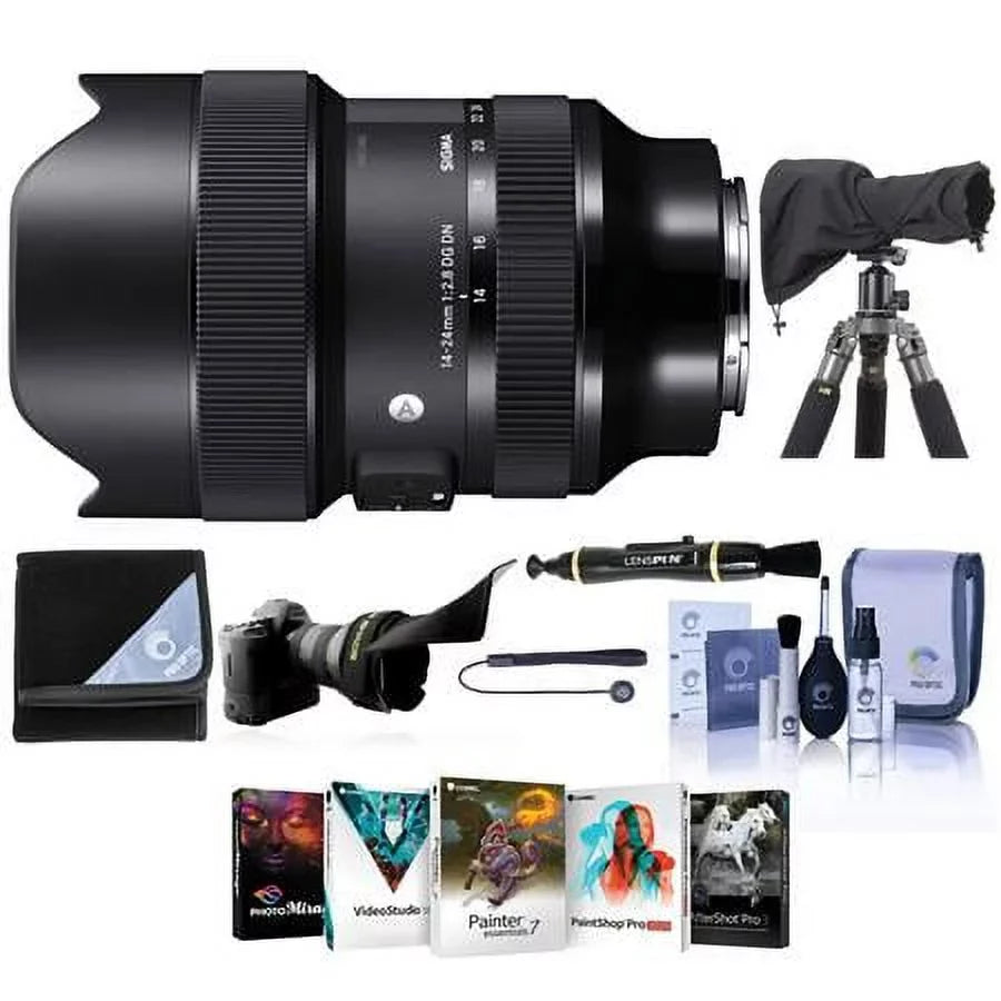 for PC Kit, Kit, 14-24mm Sleeve, Bundle Sony Cleaner Wrap, E, Lens f/2.8 RainCoat Cleaning DN Cap ART Lens with Tether, Shade, Software DG Lens Lens Rain Flex Lens