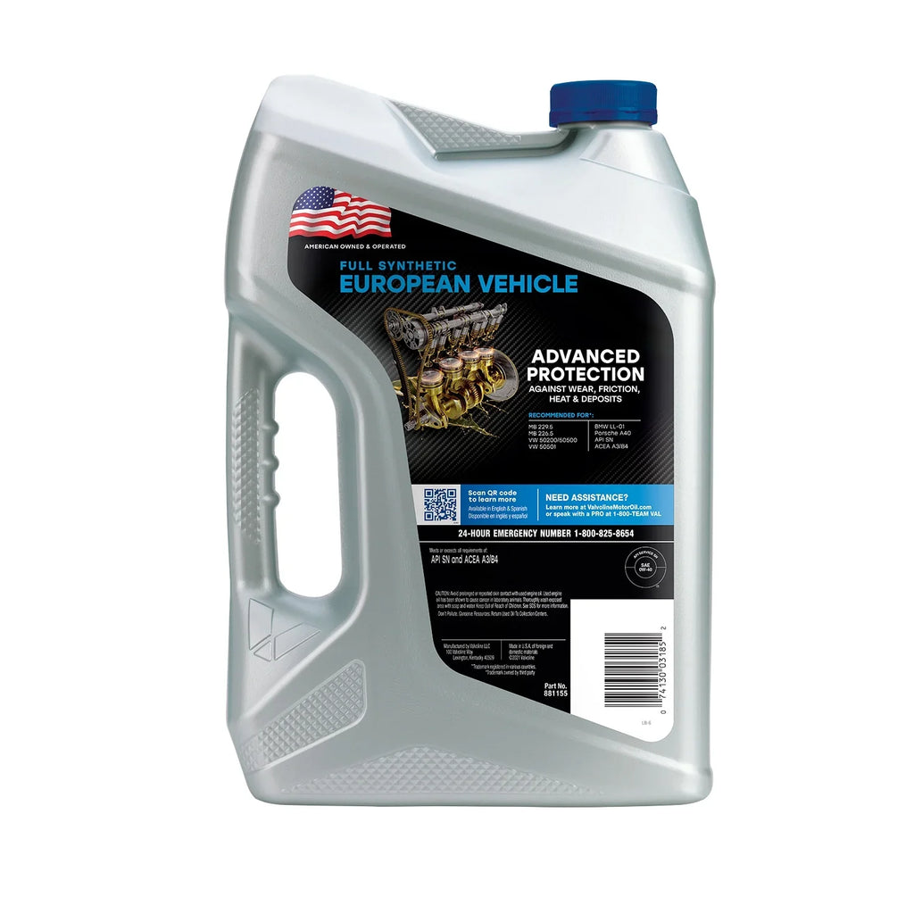 5 Vehicle Oil Motor 0W-40 Full QT Valvoline Synthetic European