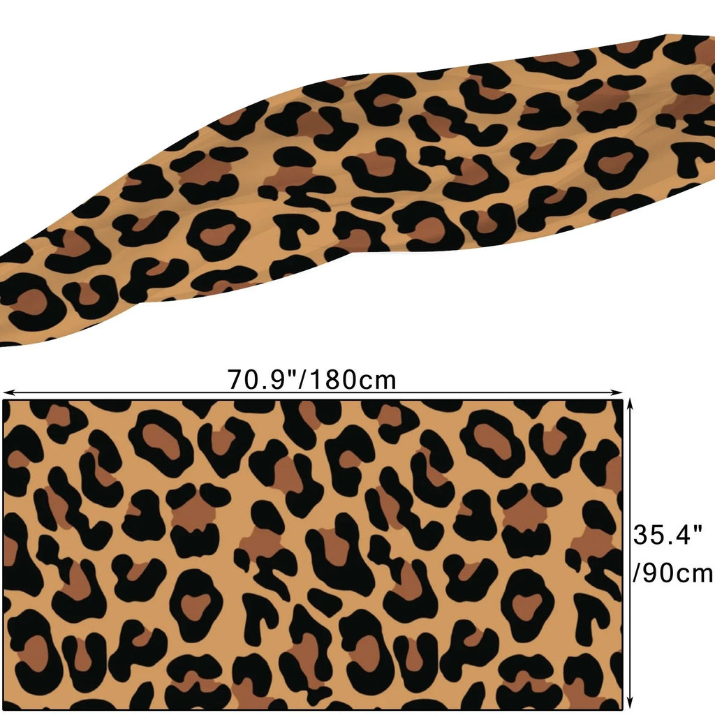 Packed Large Leopard Sunscreen Wraps Headscarf Wraps Oblong Hair Neck Silk Long Scarf for Yellow Shawls FREEAMG Women Gift