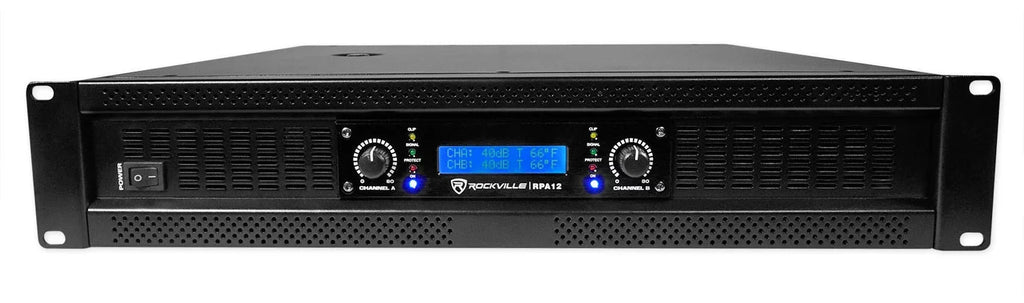2-Channel Subwoofer Pro PA Rockville 18" DJ Sub+5000w SBG1188 Amplifier+Cable