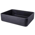 Vessel Thin Black Sink EB-S047LS-H - Rectangular Stone Lava Lip