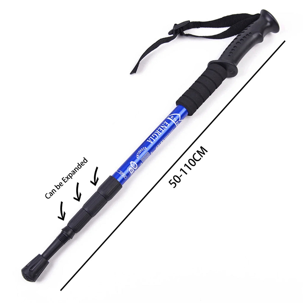 Adjustable Poles, Walking (19.7-43.3inch) Aluminum Blue Stick Poles, Trekking Set, Hiking Accessories, 2PK, Hiking