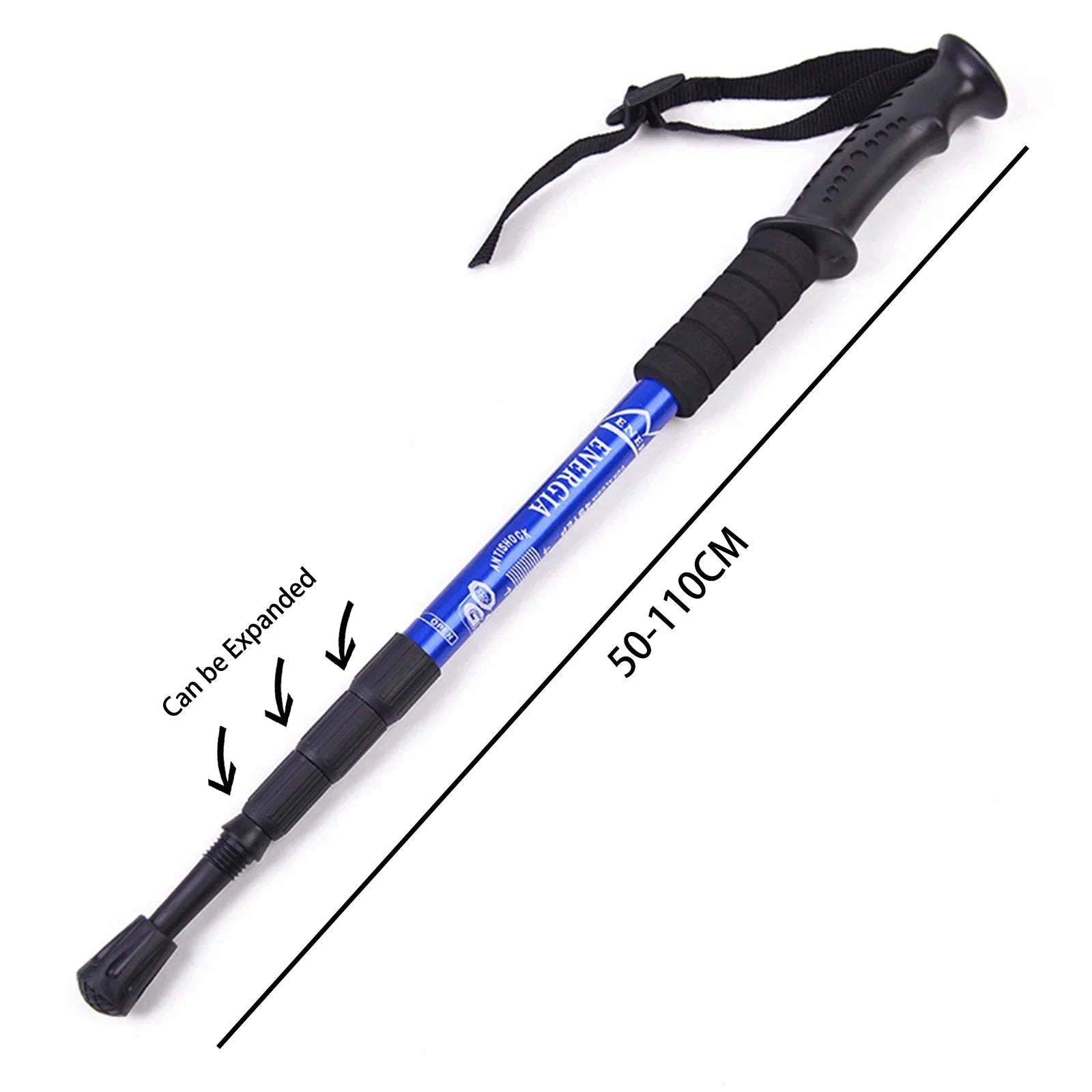 Adjustable Poles, Walking (19.7-43.3inch) Aluminum Blue Stick Poles, Trekking Set, Hiking Accessories, 2PK, Hiking