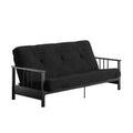 Thermobonded 6" Full Black DHP Metal Microfiber with Tallie Arm Futon Mattress