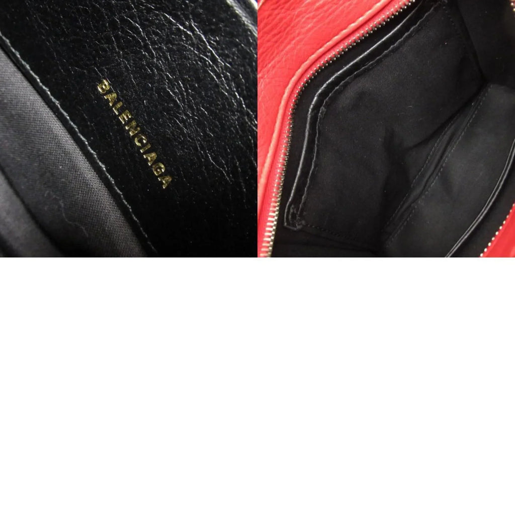 Ladies Shoulder Pre-Owned Leather Shopper Silver Handbag BALENCIAGA XXS Red Bag Bazaar (Good)