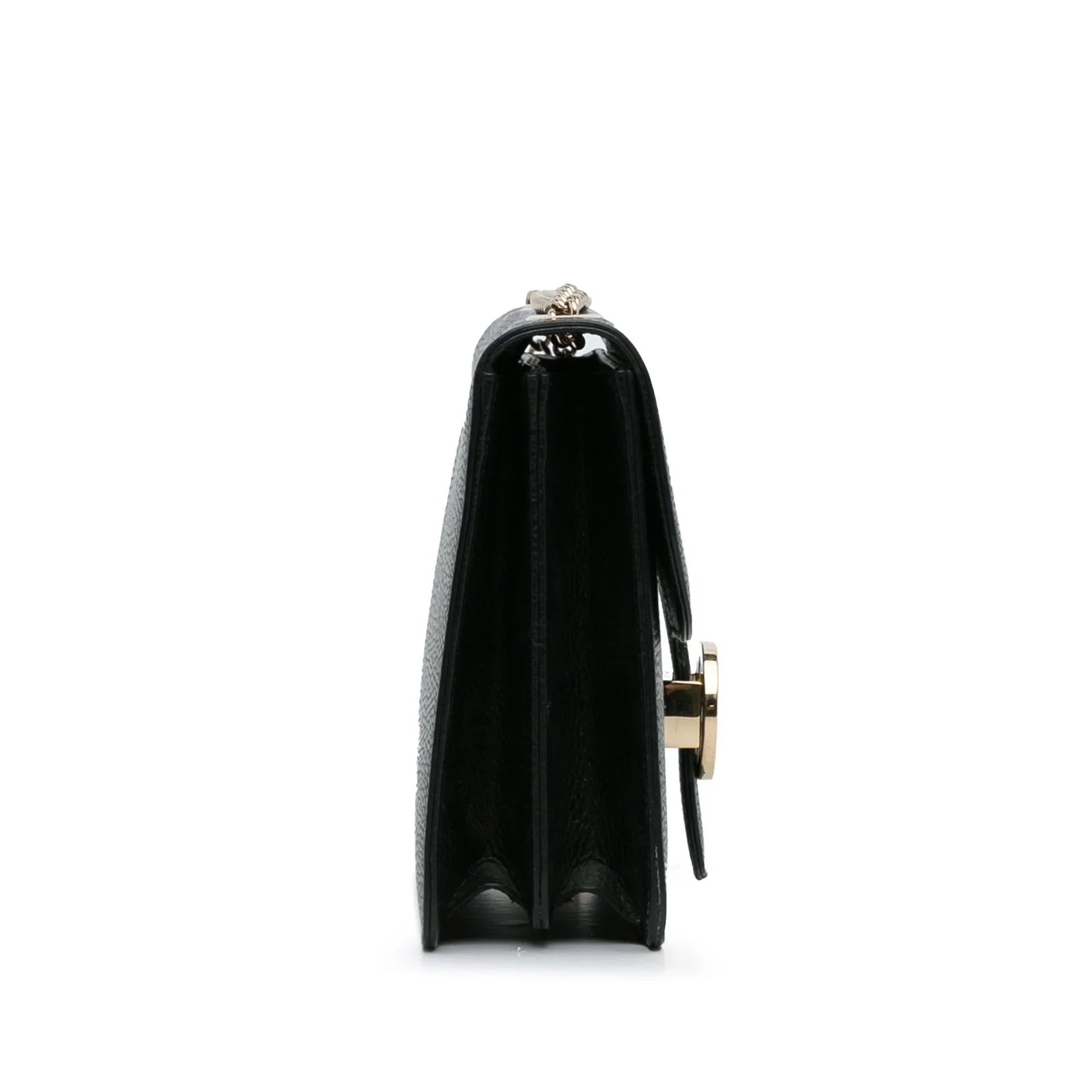 Crossbody (Good) Medium G Authenticated Gucci Unisex Pre-Owned Black Leather Interlocking Bag Calf Dollar