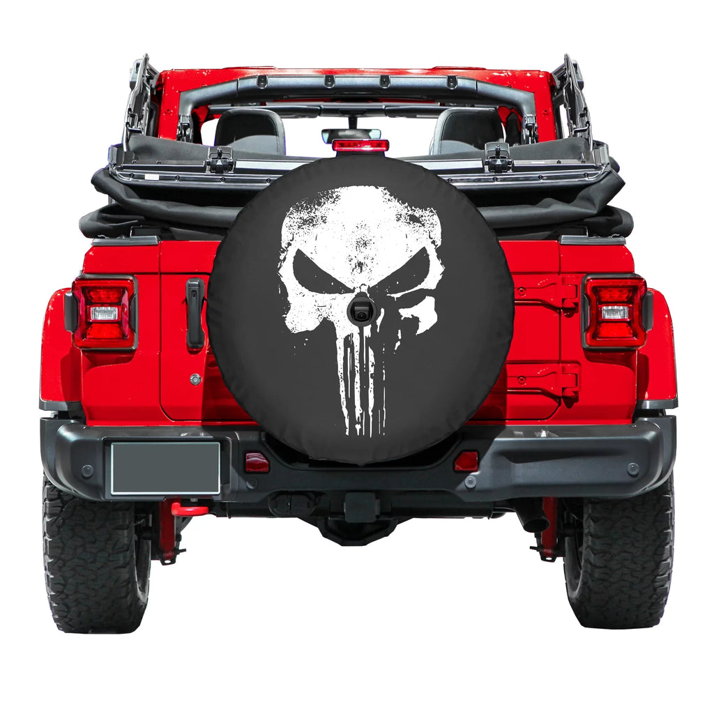 '- JL JL Cover Wrangler Punisher Rubicon Tire (2018-2020) for Skull Distressed (w/ camera) - Soft 33" - back-up Jeep Boomerang
