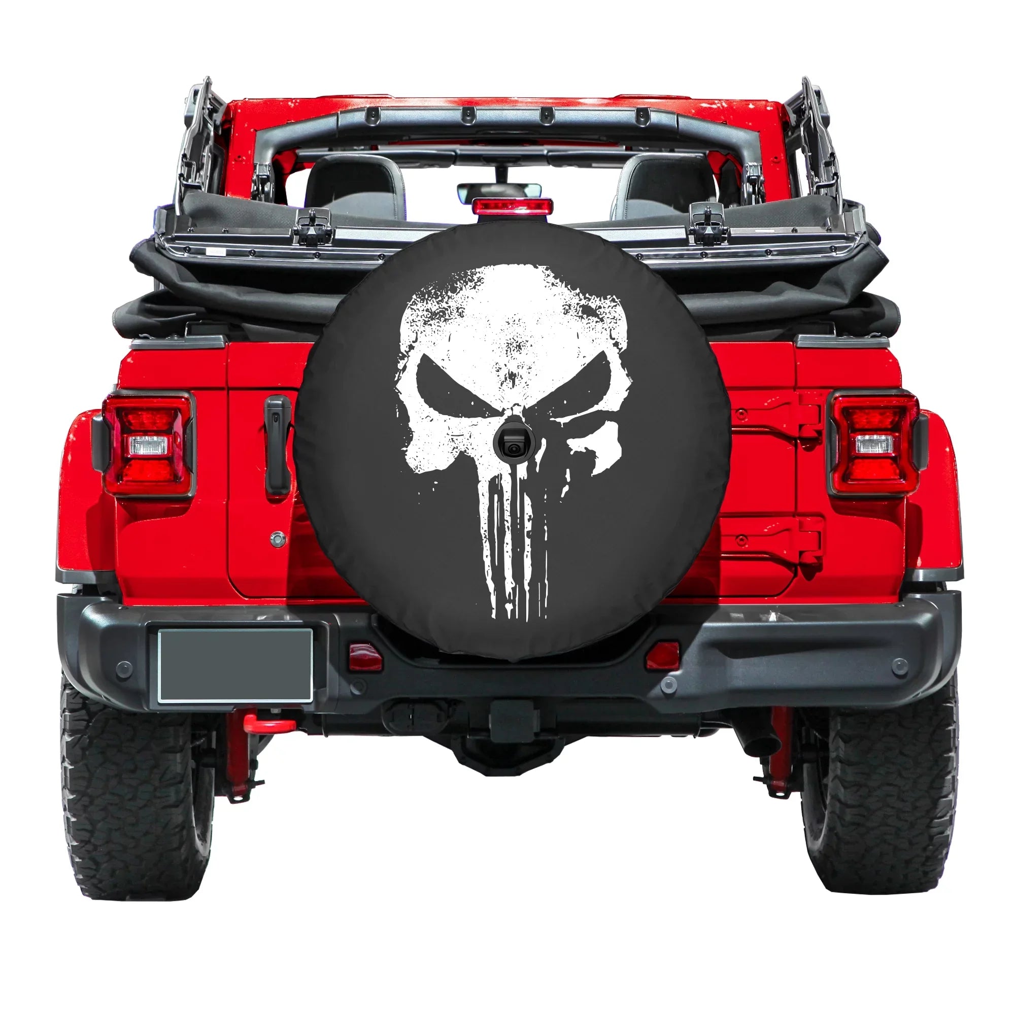 '- JL JL Cover Wrangler Punisher Rubicon Tire (2018-2020) for Skull Distressed (w/ camera) - Soft 33" - back-up Jeep Boomerang