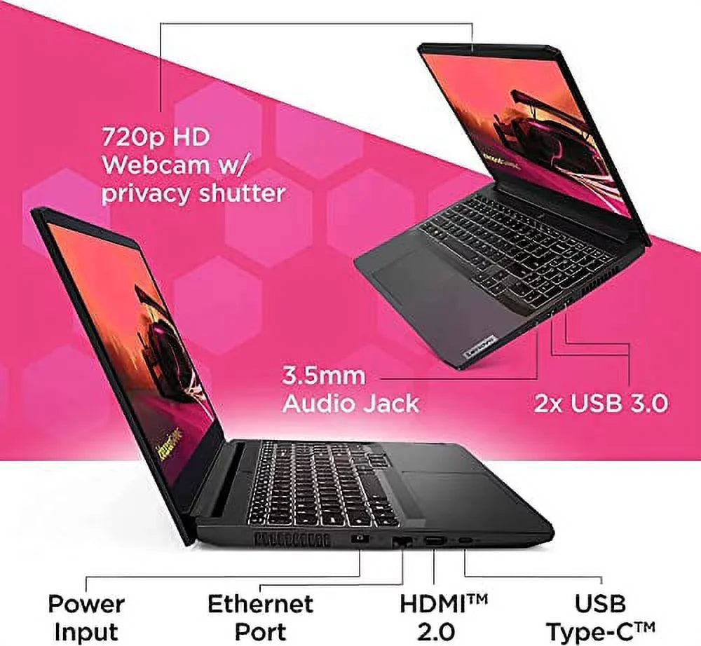 4GB FHD 5-5600H, IdeaPad 11, Gaming 32GB RTX 3050 Shadow GDDR6, 1TB Black Gaming RAM 3 Lenovo Windows SSD, 15.6" Bluetooth, Laptop, AMD WiFi, Ryzen 120Hz Backlit Keyboard, Ti Webcam,