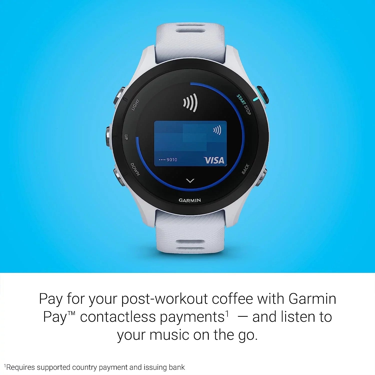 Battery, Charging Smaller Insights, with & Towel, Running 6Ave Smartwatch Cleaning Music, Garmin Music, Kit with 255S Base, Long-Lasting Workout Forerunner Travel Advanced GPS Whitestone
