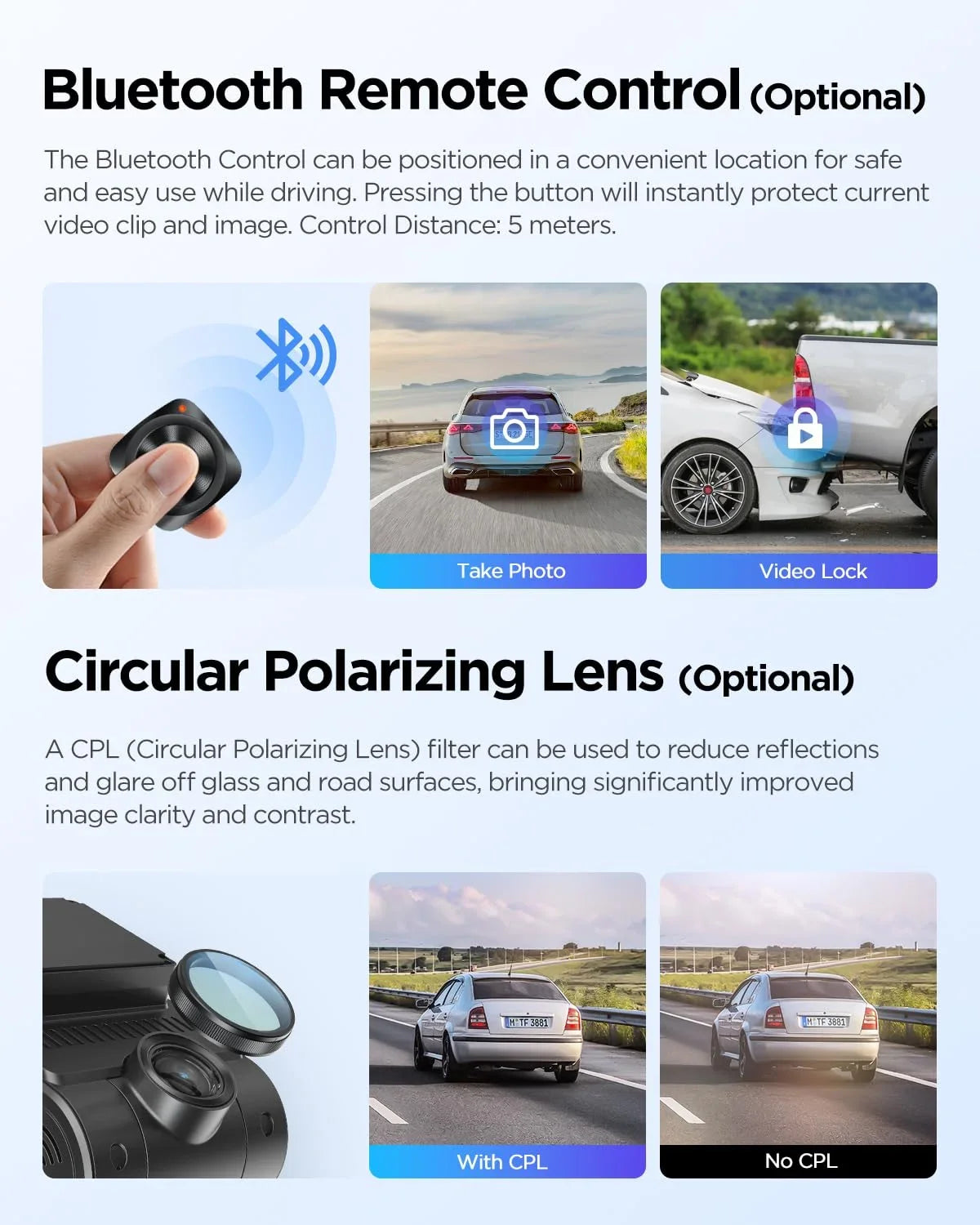 VIOFO Camera Plus 2CH Sensors, 2 Dashcam 1.87 GPS, Rear Dual A229 Front with STARVIS lb 1440P+1440P