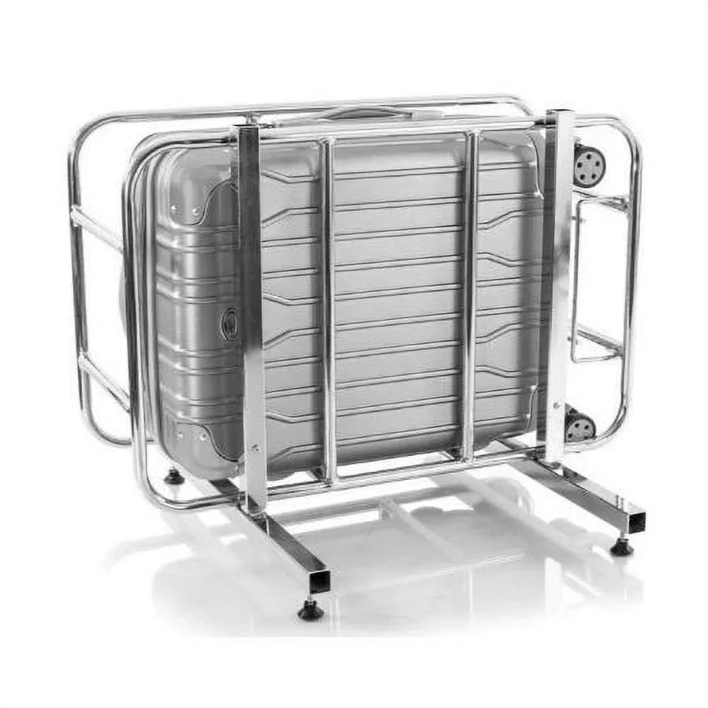System Lightweight, Carry-On Silver with Lock, Handle Spinner TSA Expandable, Xtrak Heys Wheels Telescopic Luggage 21-Inch Combination