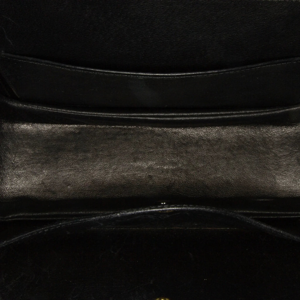 Handbag Top Gucci Bamboo Black Night HandleBag Pre-Owned Calf Authenticated Leather (Good) Unisex