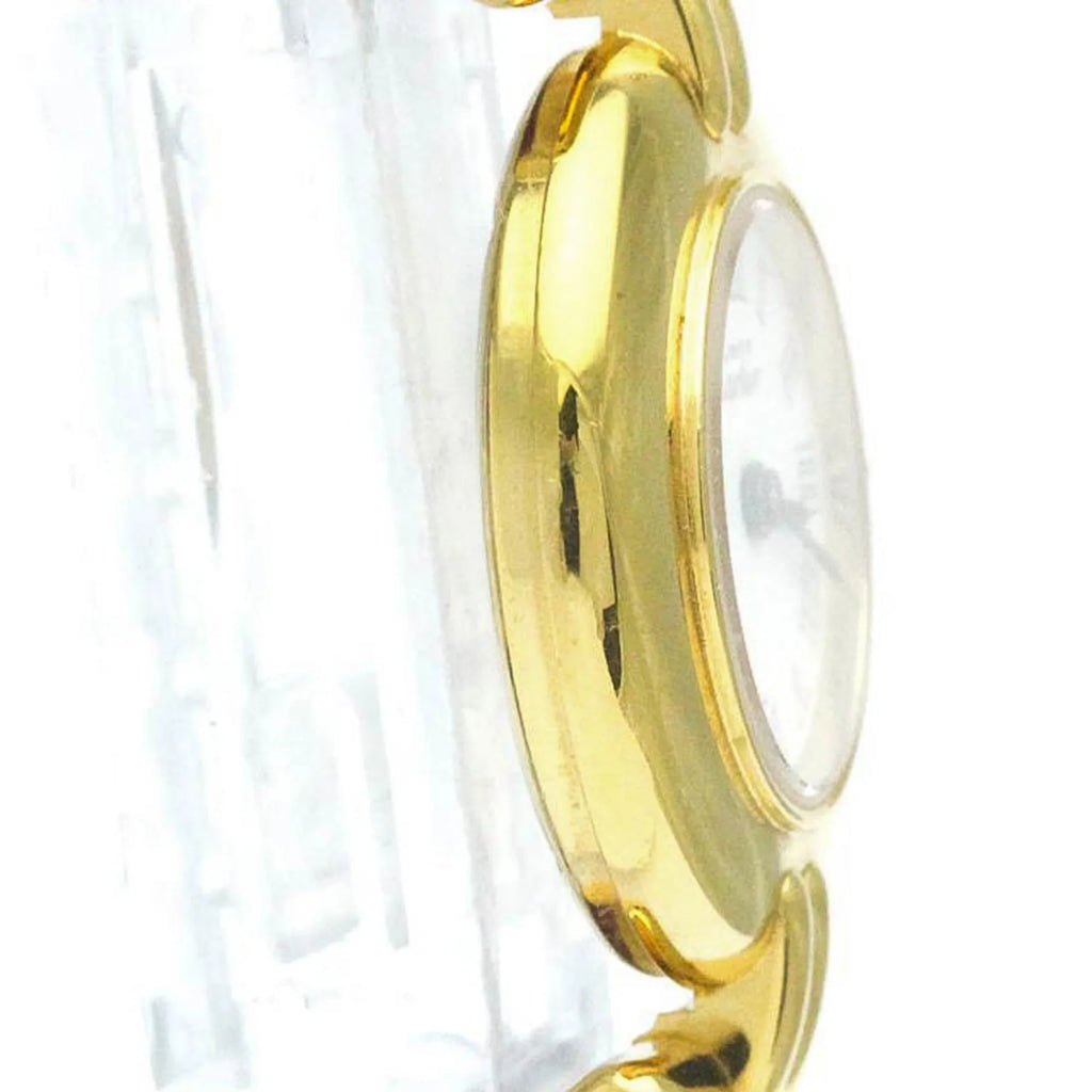 Leather Watch Pre-Owned CARTIER BF568960 Plated Gold Quartz (Good) Must Colisee Ladies