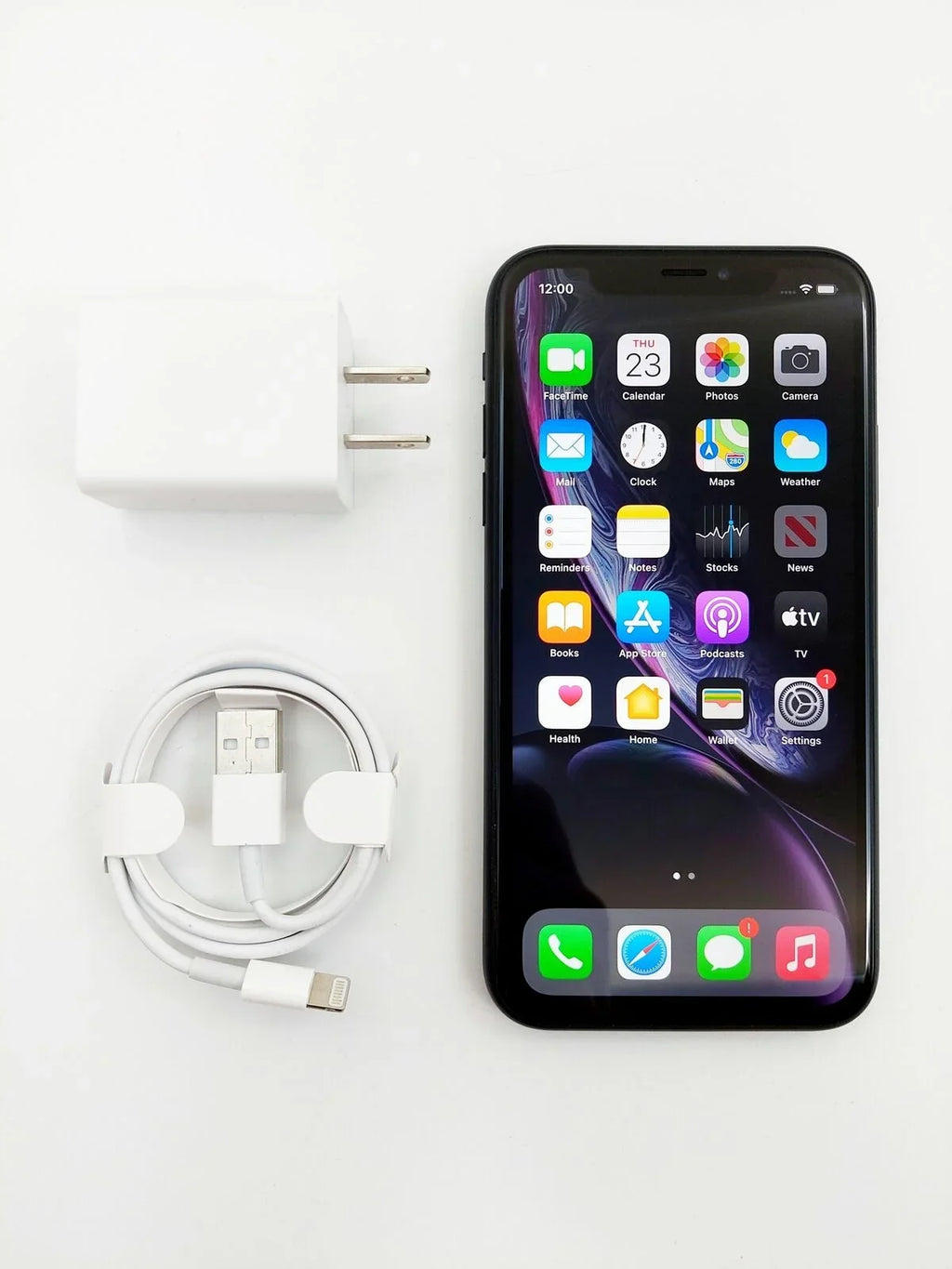 w/ Black XR (Refurbished) iPhone Wireless (Grade Unlocked) Apple A1984 (Fully Charger Restored A) 64GB
