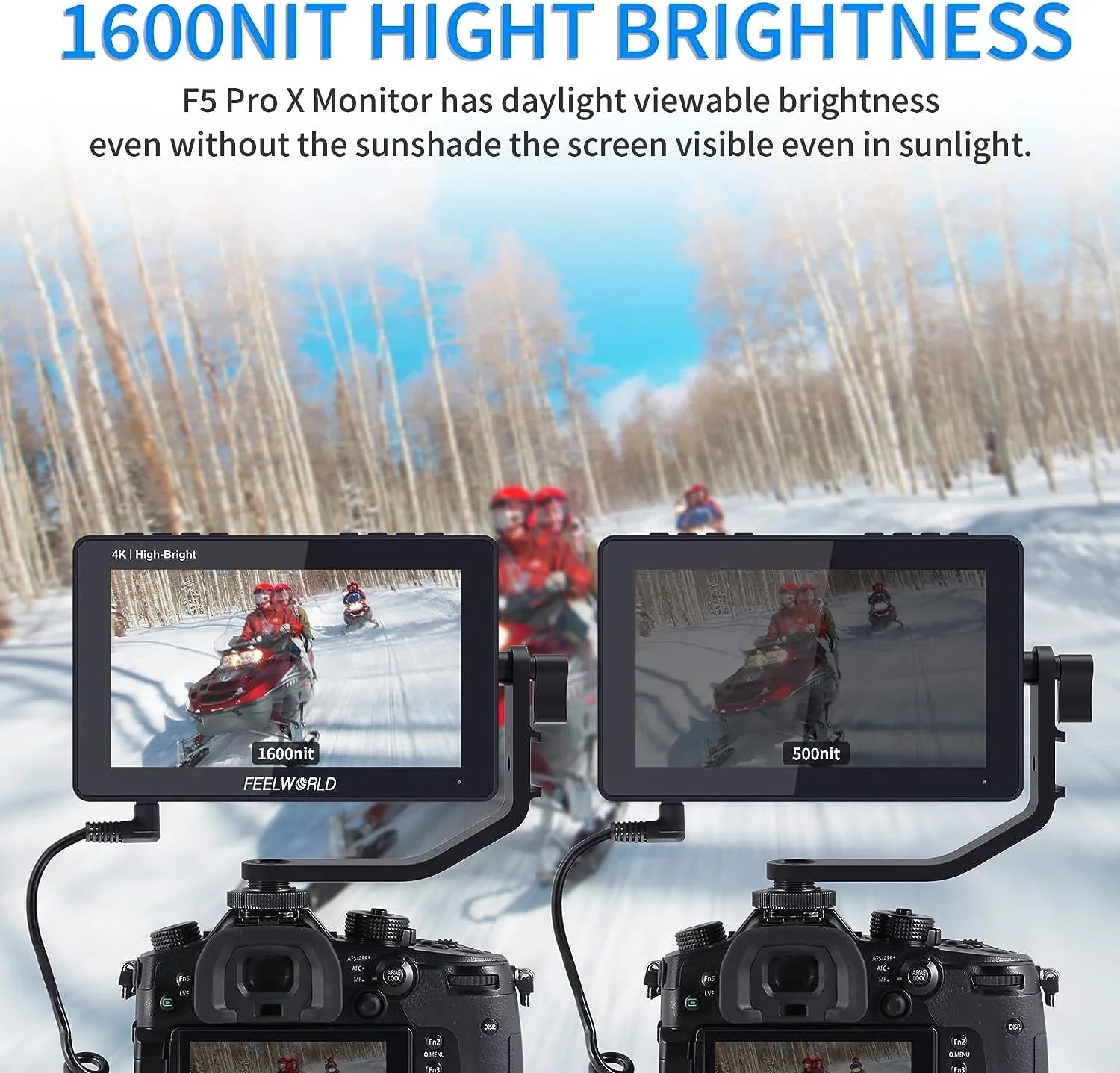 DSLR Touchscreen Camera Pro External FEELWORLD Power Kit F6 3D 5.5 F970 Wireless for Field with 1600nits Install HDMI 4K +Carry +Battery Inch Case LUT FHD 1920x1080 Monitor Transmission