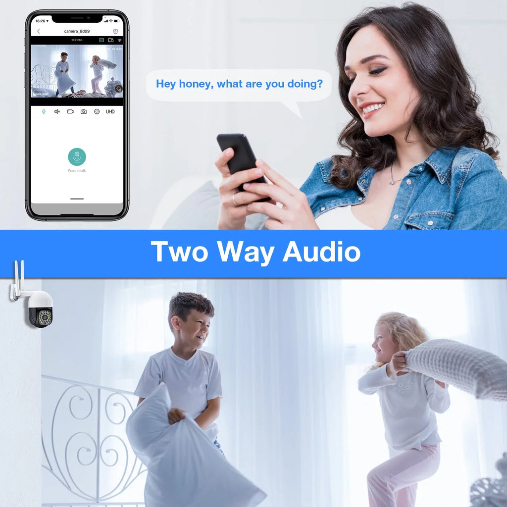 Detection, PTZ Camera, Security Cameras (2.4Ghz Siren, Night WiFi Color Motion Home Camera Plug Vision View, Audio Full Outdoor TOPVISION in) Camera Door 2 2K with 360Â° Way WiFi,