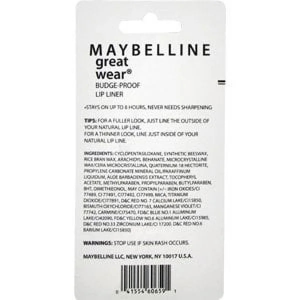 Wear Pencil. Lip Maybelline Pack - Budge Great 3 1 Liner Proof Brick