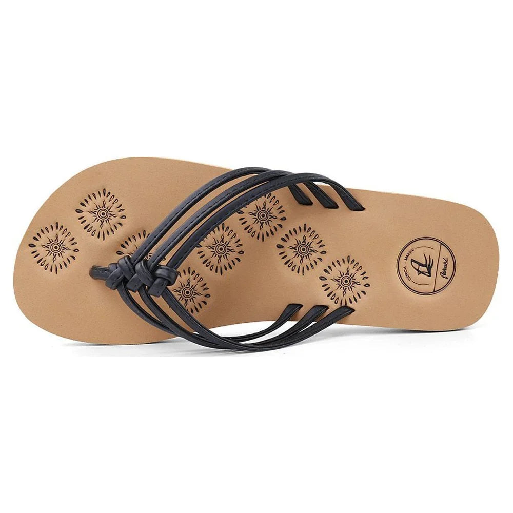 Walking Outdoor Life Casual Indoor or Flop AERUSI Flip Sandals (Black) Livi Women's
