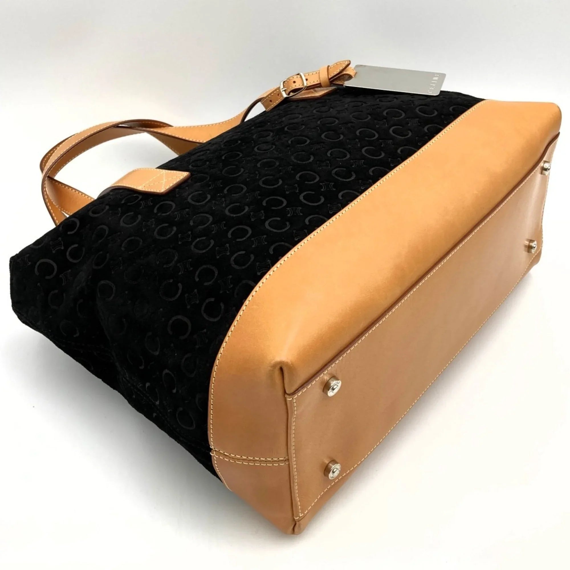 macadam tote C fashion USED ladies handbag Pre-Owned bag 1 (Good) leather suede MC00 CELINE black