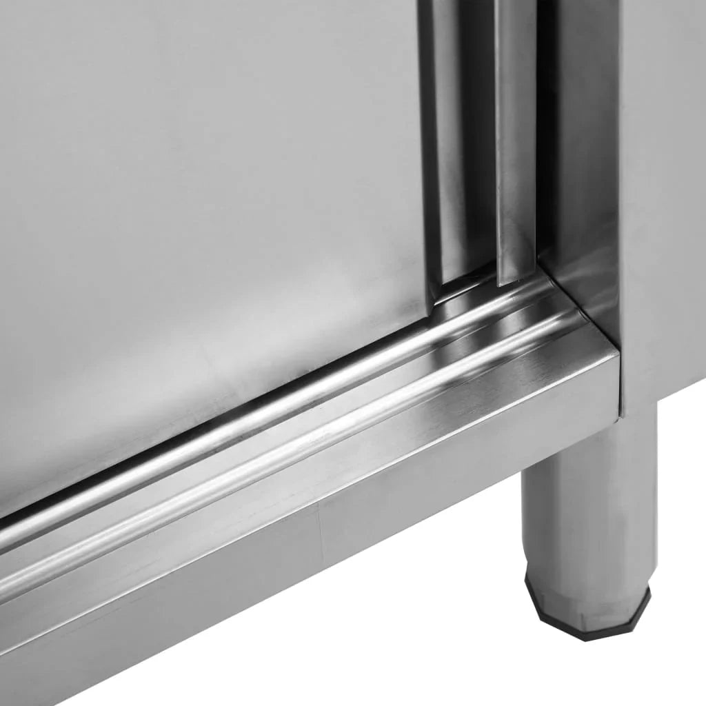 Doors with Work Sliding 47.2"x19.7"x37.4" Table Steel Stainless