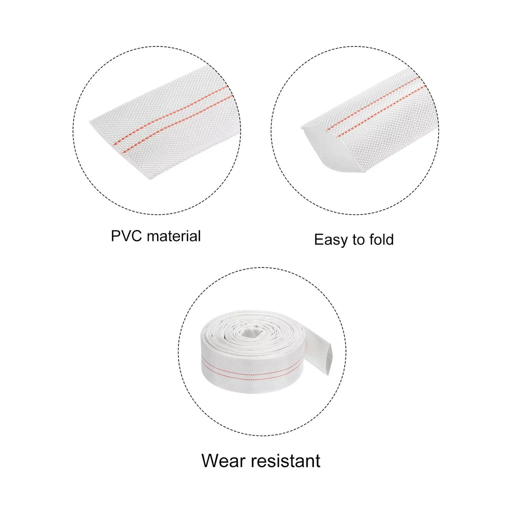 33ft Flat ID Lightweight for Hose Hose Lay Discharge Swimming Pool Reinforced Backwash PVC 2"