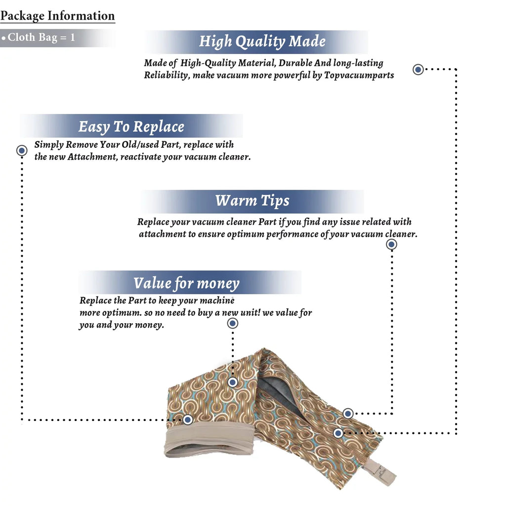 II Replacement Cloth 190012 with For Sentria Zipper Bag Part - Kirby