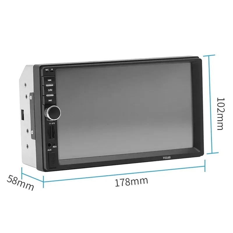 Stereo Mirror Camera& Support Touch Control Din LCD 7" Car +Rear Radio View with Remote Link/DVR/USB/FM/SD/MIC in-Dash MP3 Bluetooth Screen Double Head Car Unit