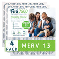 Pleated (4 Air Furnace 13 7500 Filti Home Pack) MERV HVAC Filter 16x20x1