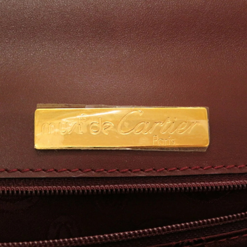 Pre-Owned must bordeaux line (Good) red Cartier leather handbag
