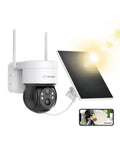 Battery WiFi Security Camera Wireless Cameras Camera Panel, Home Color Surveillance 2K Night Detection Solar Powered SANNCE Audio, Solar Outdoor, for 360Â°PTZ Security, Vision, Motion with 2 Way