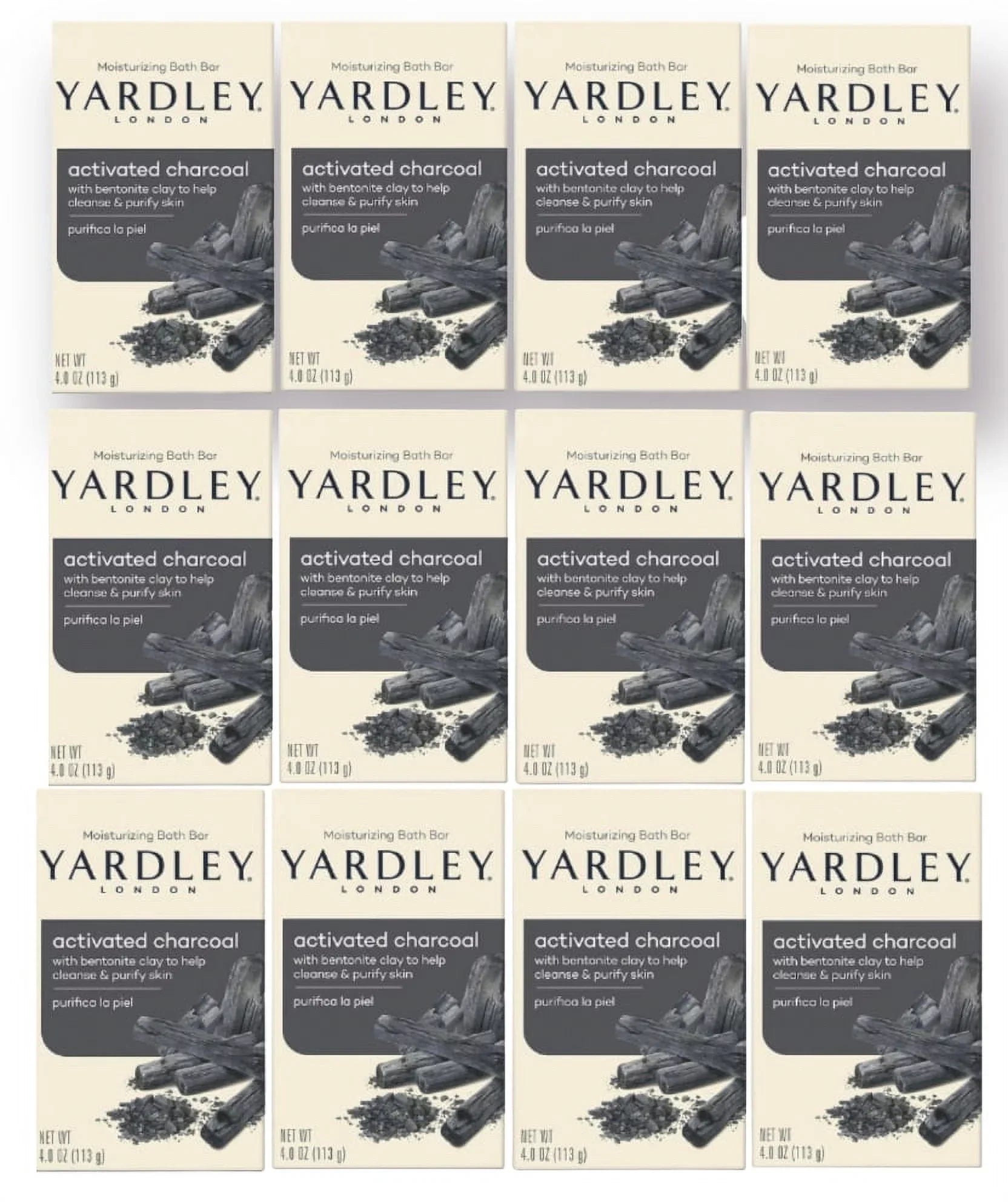 Yardley London (12 of Activated Charcoal - - Bar Pack) Soap