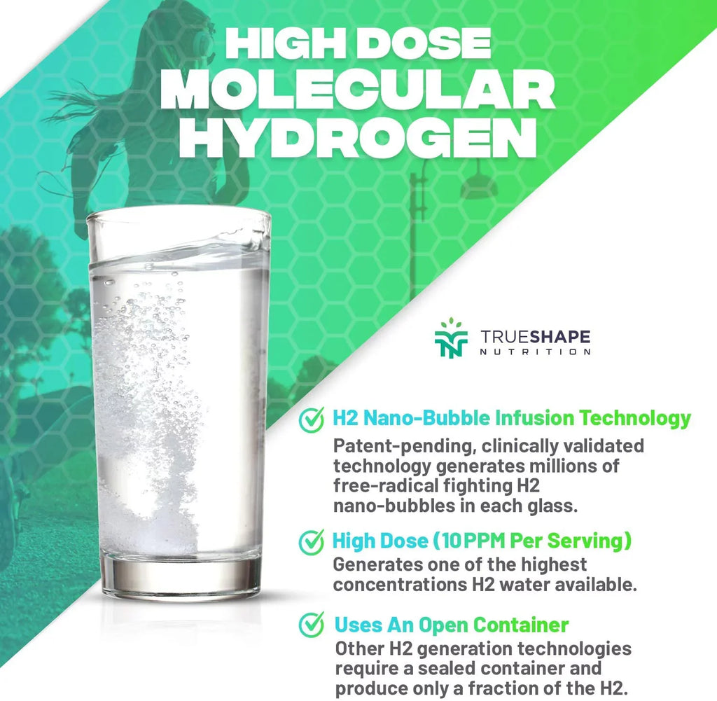Essential Servings) Supplement (60 H2 TrueShape Fizzy for Molecular Tablets Nutritional Nutrition Hydrogen Water