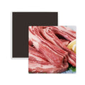 Food Square Texture Memento Meat Ceracs Chop Raw Rib Magnet Fridge Keepsake